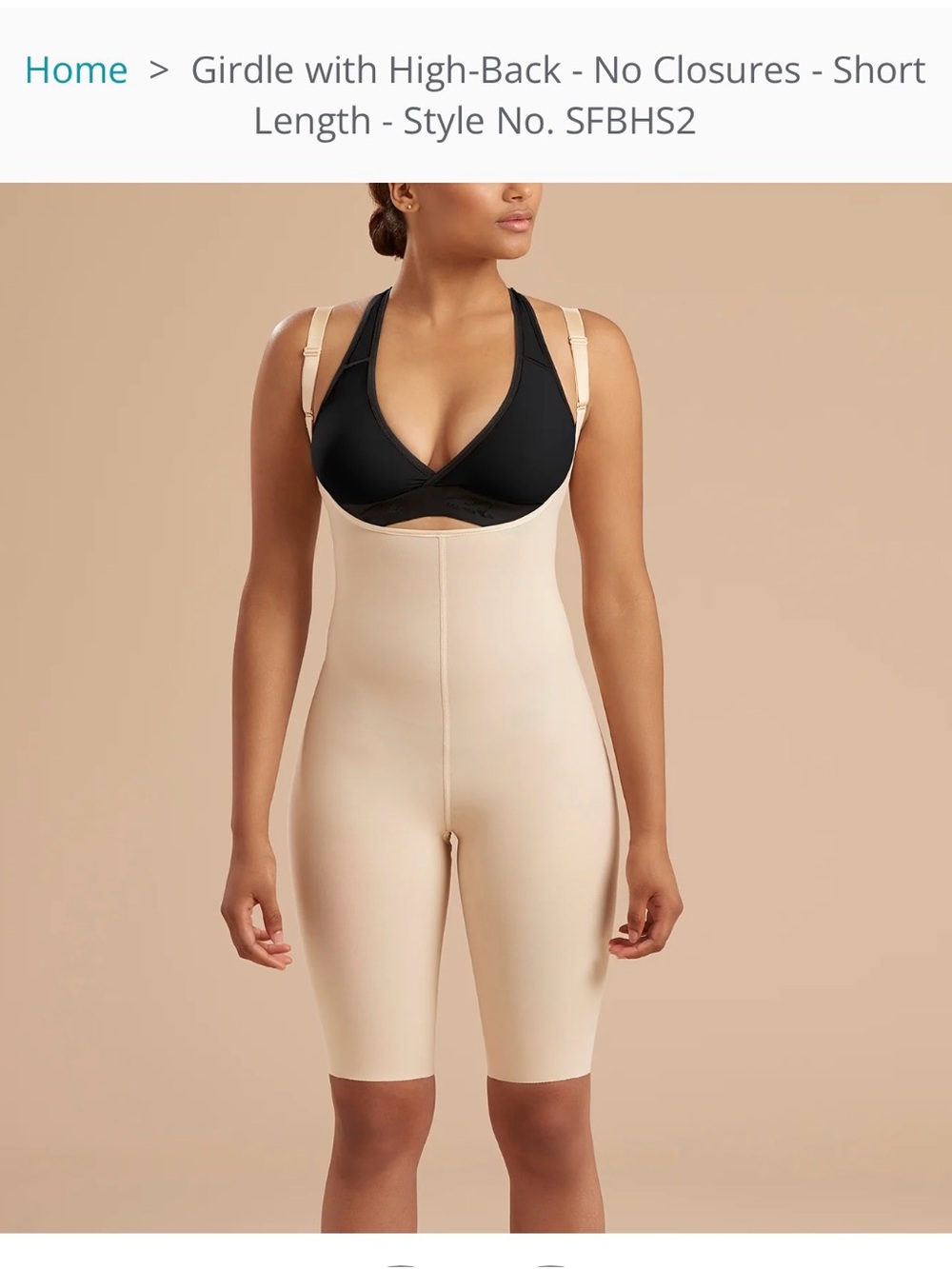 High-Back Short Girdle Shapewear in Nude for Smooth Contour